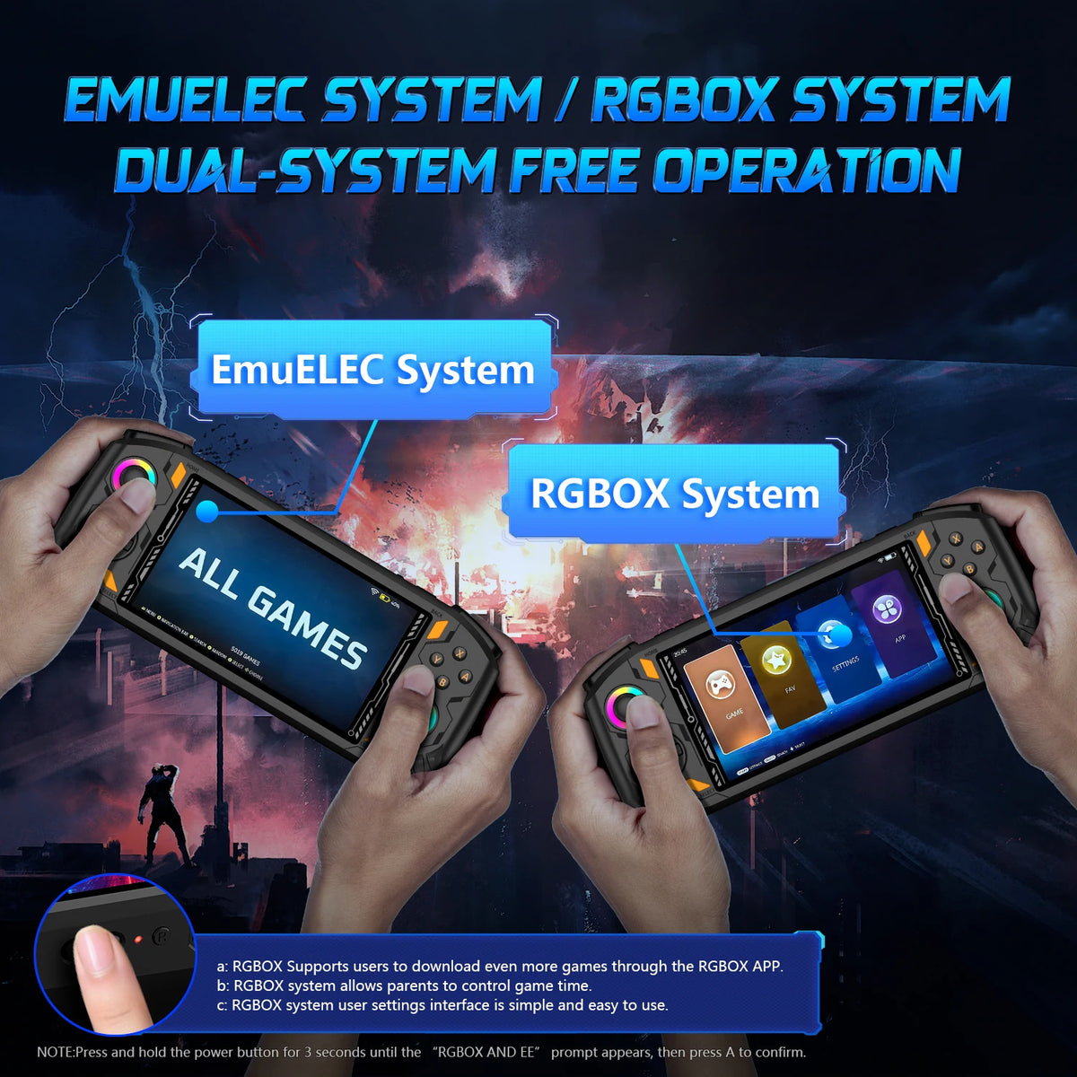 AISLPC Handheld Game Console 5.5" IPS Screen 2.4 WIFI 22000+Games Retro Portable Game Console RK3562 Chip Dual System Portable Pocket Video Player