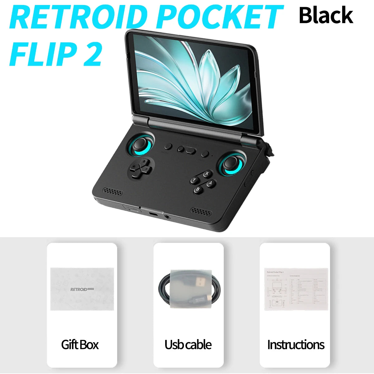 2025 Retroid Pocket Flip2 Retro Handheld Game Console Android13 5.5 Inch AMOLED Touch Screen Video Player Wifi Bluetooth PSP PS2