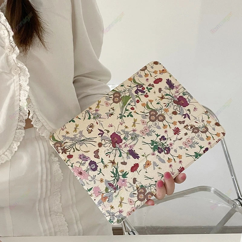 Floral Protective iPad Case for A16 Air and Pro Models