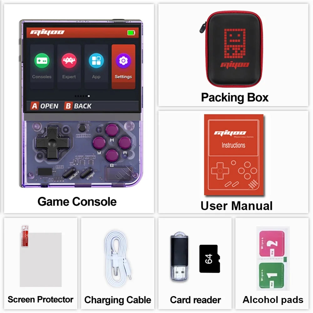Miyoo Mini Plus Retro Handheld Game Console Classic Players Emulator IPS Screen with WiFi & RTC Portable Case  Mini+ Video Games Consoles Simulator Pocket Gift For Leisure Time