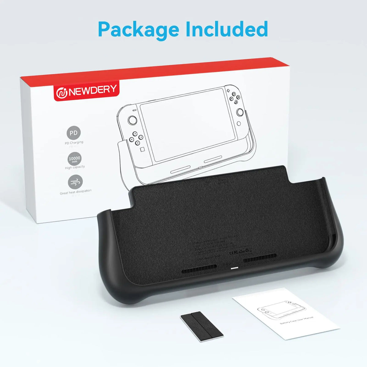 NewderY 10000mAh Backup Battery Case For Nintendo Switch Fast Charging