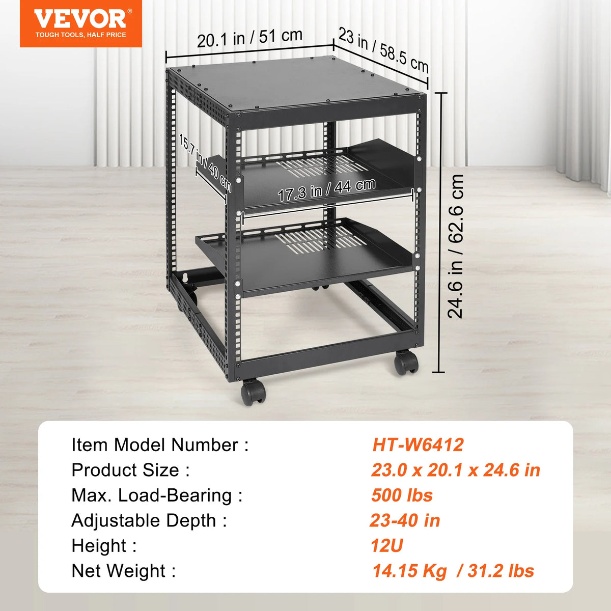 Adjustable Depth Open Frame Server Rack For Data Center Use