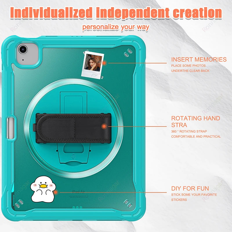 YANFU Heavy Duty Shockproof Rotating Protective Case For iPad