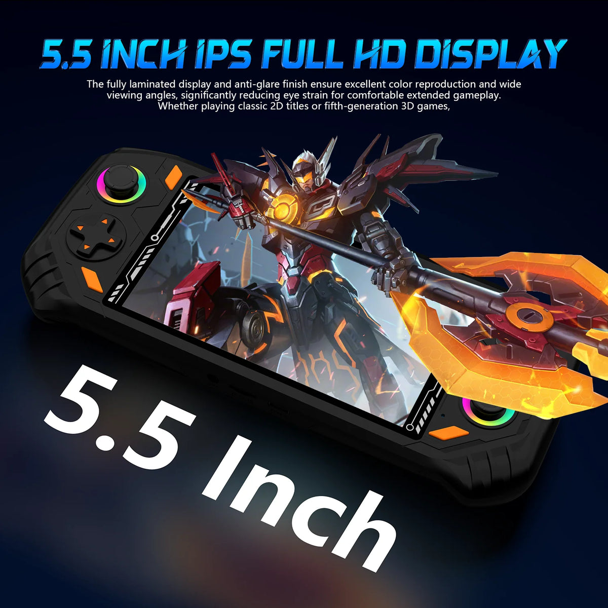 AISLPC Handheld Game Console 5.5" IPS Screen 2.4 WIFI 22000+Games Retro Portable Game Console RK3562 Chip Dual System Portable Pocket Video Player