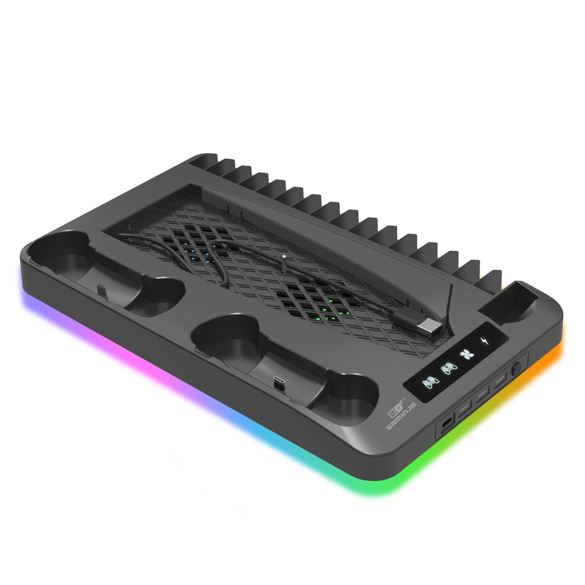 GAMINJA P58 PS5 Cooling Stand With Dual Controller Charging Base