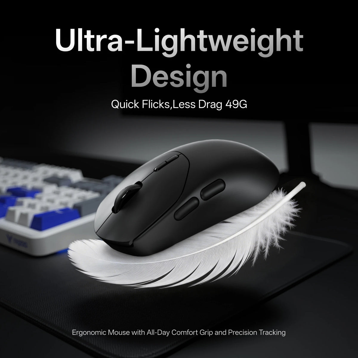 Rapoo VT1 MAX / VT1 Wireless Gaming Mouse 30K/26K DPI True 8K Wireless Polling Rate 49g Lightweight Up to 750 Hour Battery 10 Programmable Buttons On-Board Memory Esports Laptop Gaming Mice Compatible with Windows Mac
