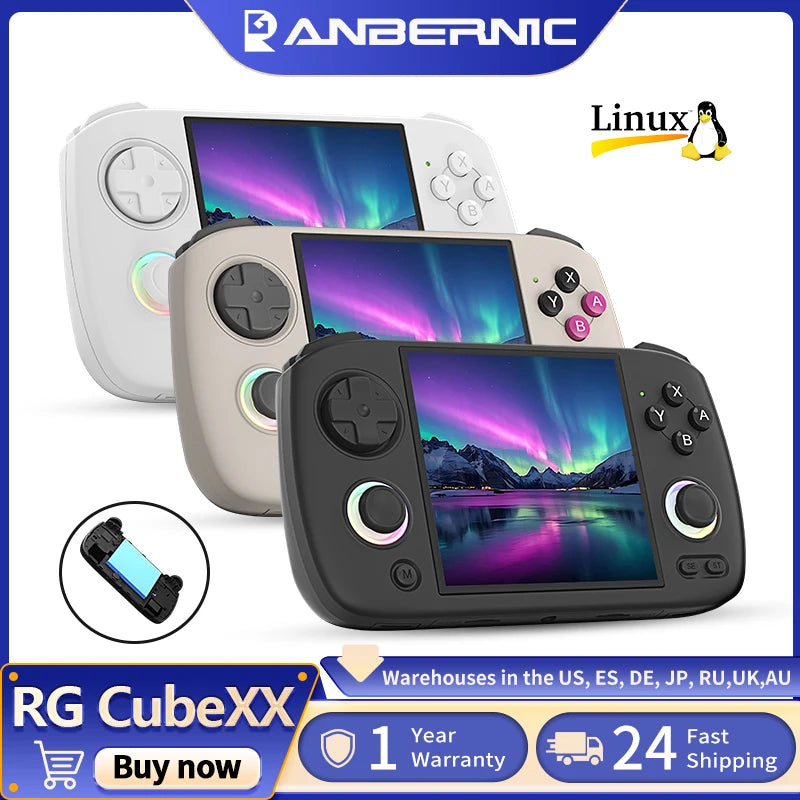 Anbernic RG CubeXX Retro Handheld Game Console 3.95" IPS Linux 3800mAh RGB Light Joystick Gaming Player WiFi Bluetooth HD-TV Out