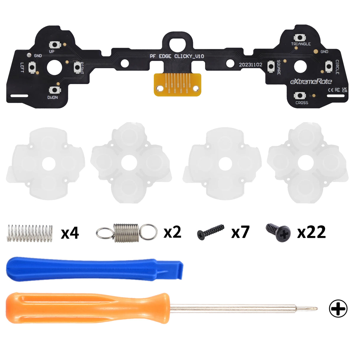 eXtremeRate Face Buttons Clicky Kit for ps5 Edge Controller, Custom Tactile Dpad Action Buttons Mouse Click Kit