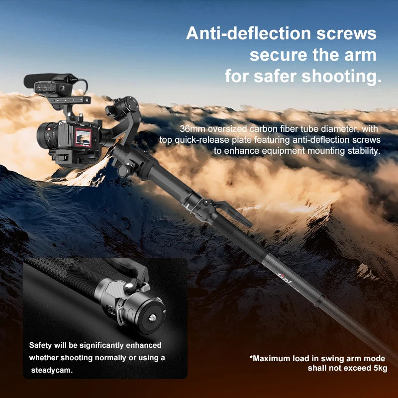 Coman Carbon Fiber Camera Monopod With Quick Release Plate