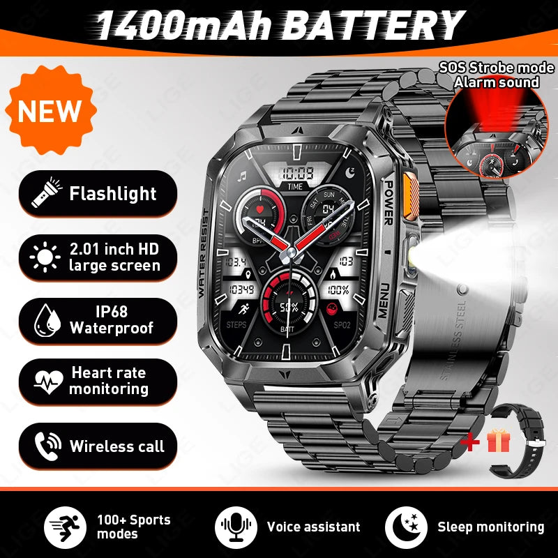LIGE Men Smartwatch Featuring HD Screen Bluetooth Health And Activity