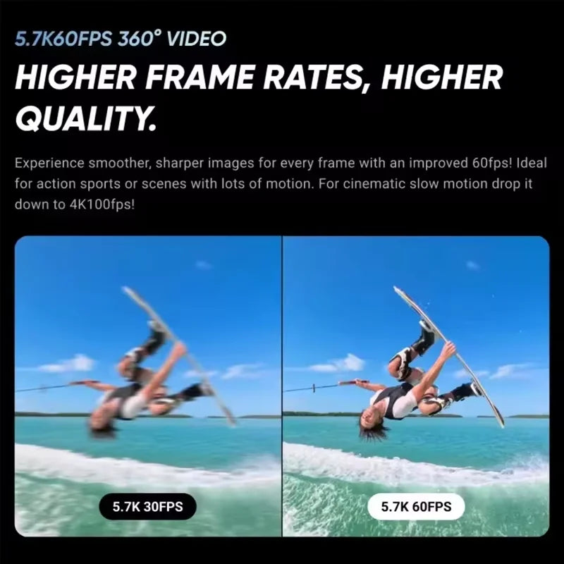 Insta360 X5 8K30fps 360 Video with Dual 1/1.28" Sensors 208 Mins Battery Life Tougher, Replaceable Lenses