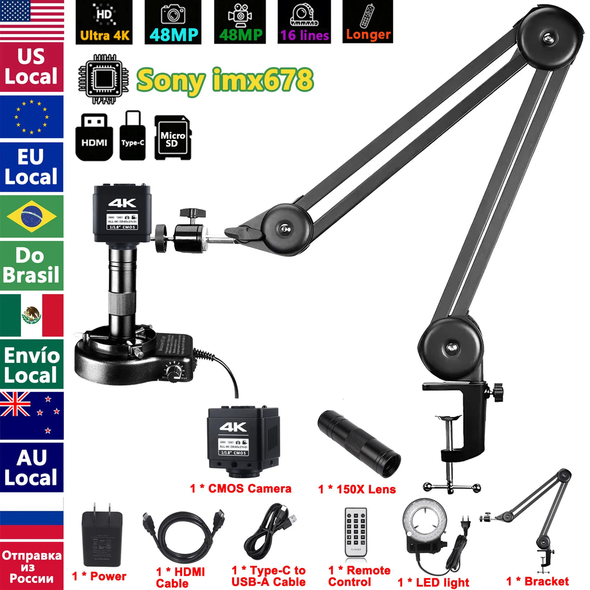 Nice Power 4K UHD Industrial Digital Microscope Camera for Soldering