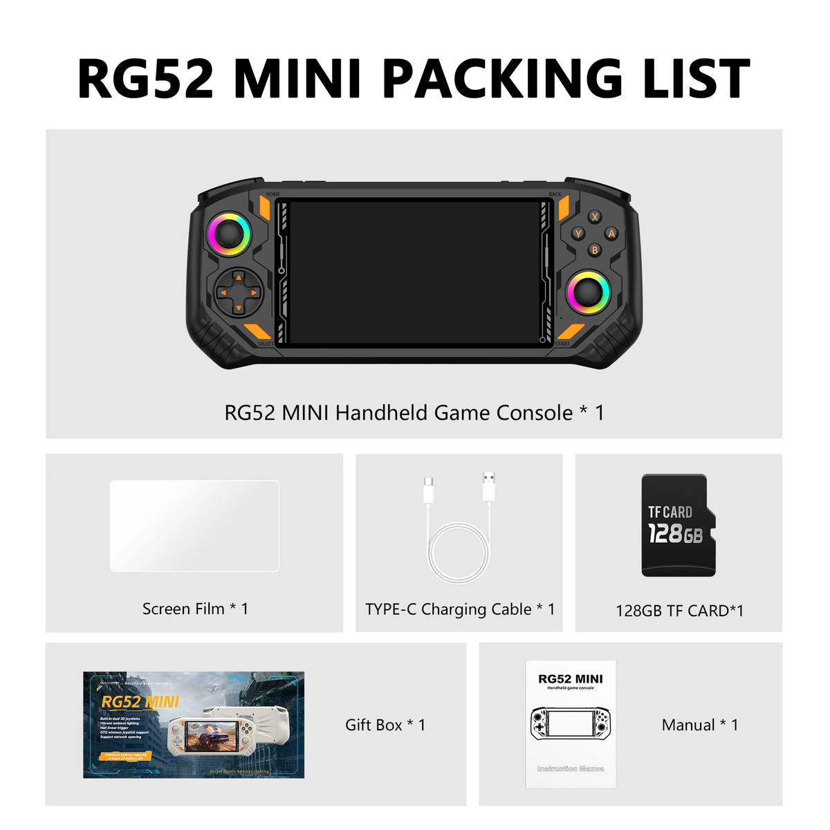 AISLPC Handheld Game Console 5.5" IPS Screen 2.4 WIFI 22000+Games Retro Portable Game Console RK3562 Chip Dual System Portable Pocket Video Player