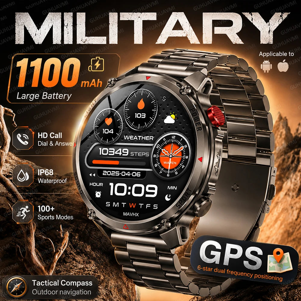 GPS Smart Watch IP68 Waterproof Bluetooth Calling Sports Tracker