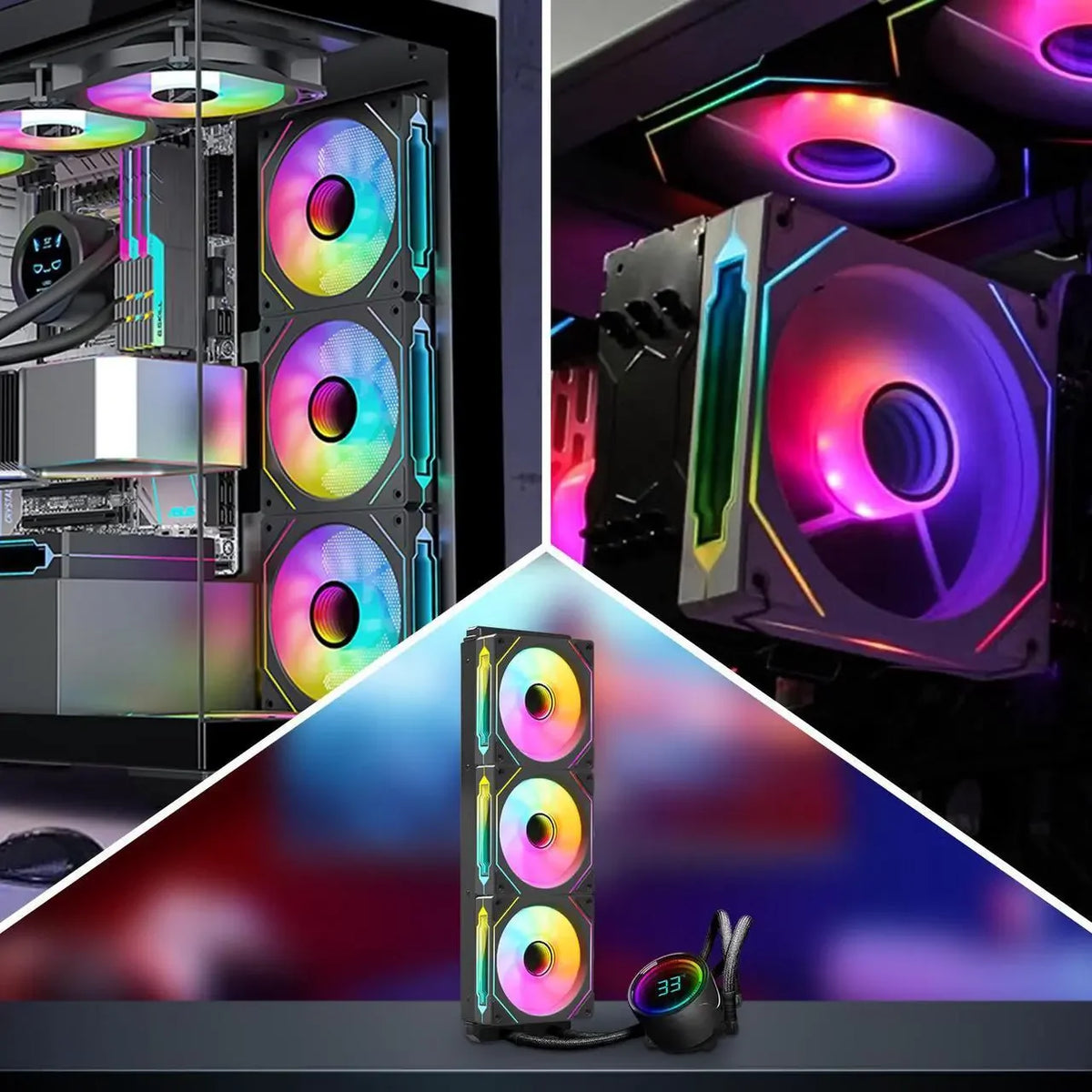 Rgb Pwm Case Fan With Hub And Remote Computer Cooling