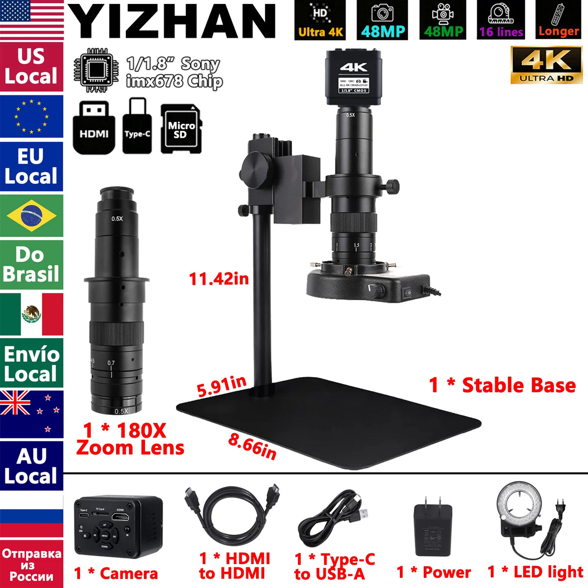 Nice Power 4K UHD Industrial Digital Microscope Camera for Soldering
