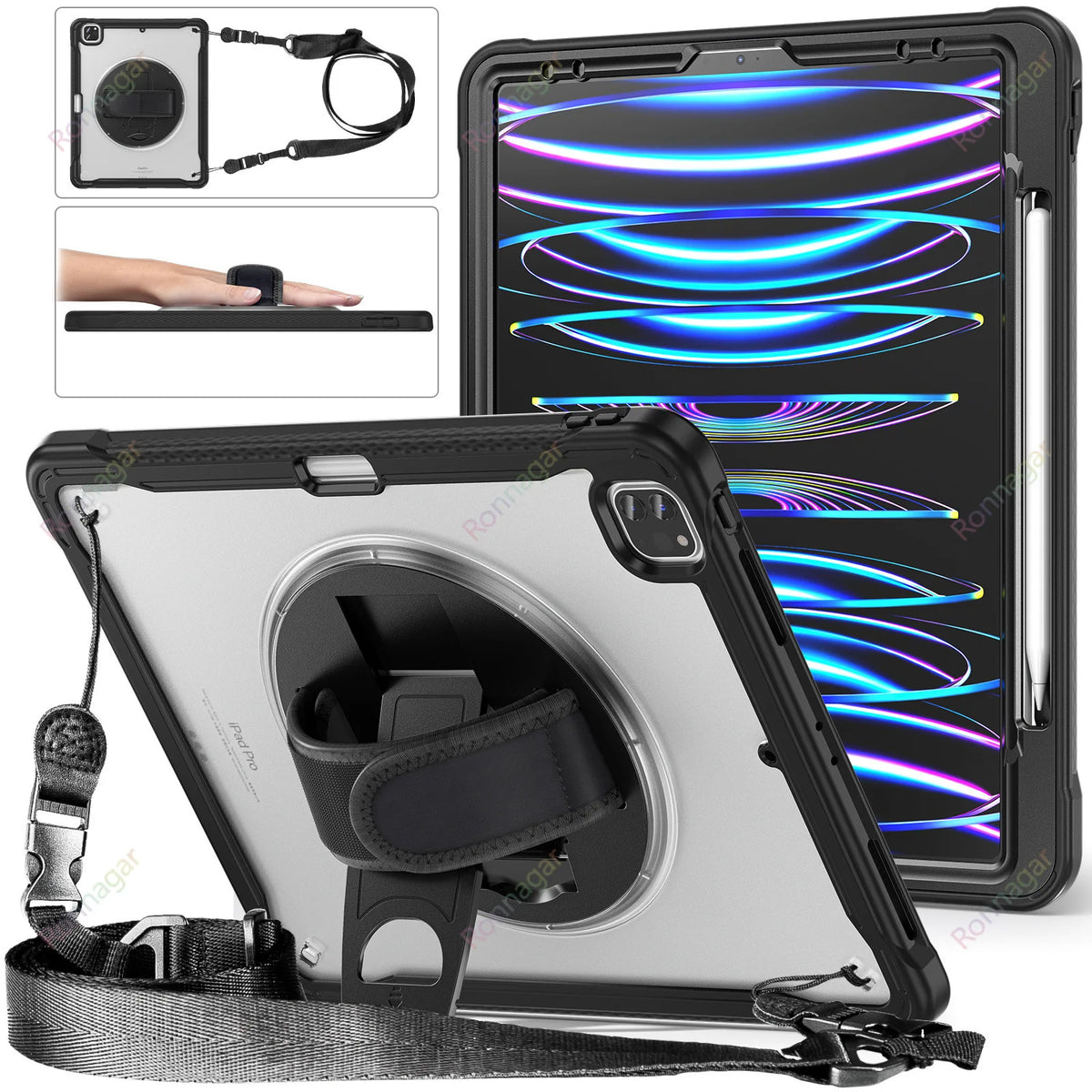 YANFU Heavy Duty Shockproof Rotating Protective Case For iPad