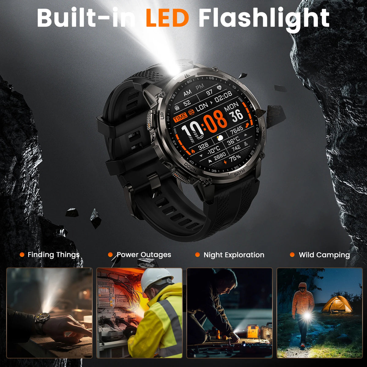 Kospe Tank T4C Outdoor Smartwatch With Dual Band GPS Tracker