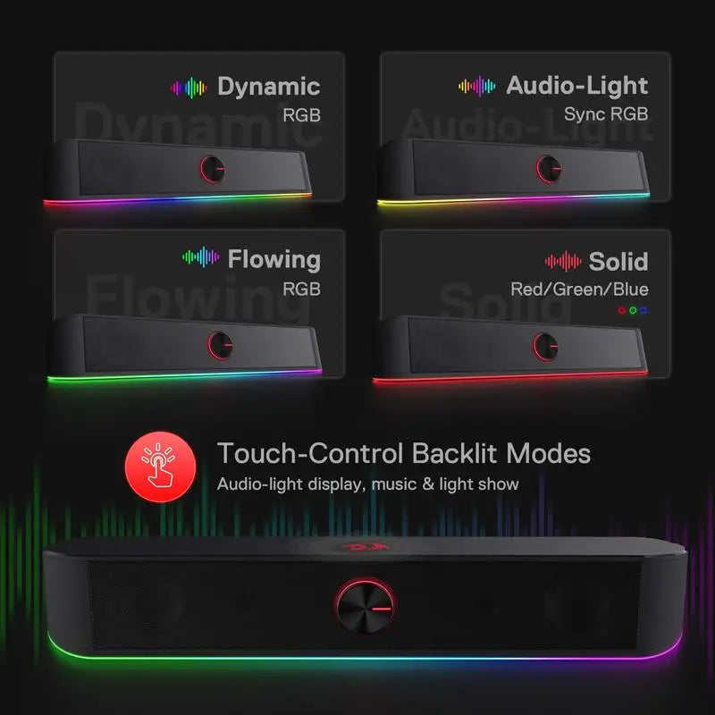 Redragon GS560 Adiemus RGB USB Desktop 2.0 Channel Soundbar