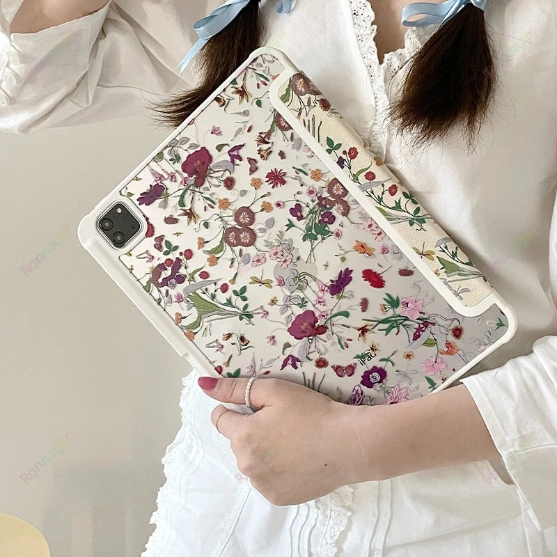 Floral Protective iPad Case for A16 Air and Pro Models