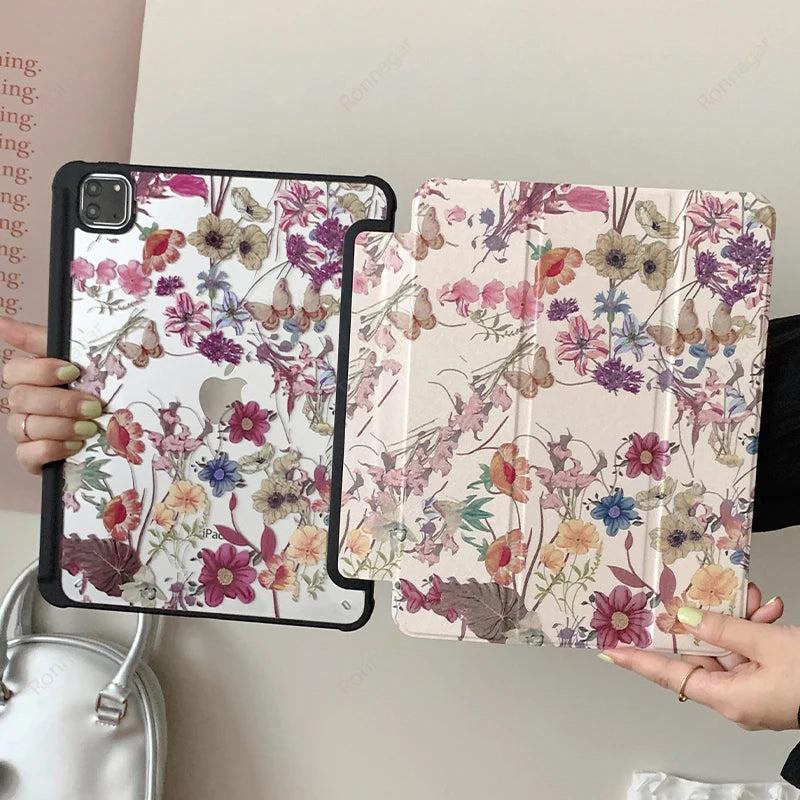 Floral Protective iPad Case for A16 Air and Pro Models