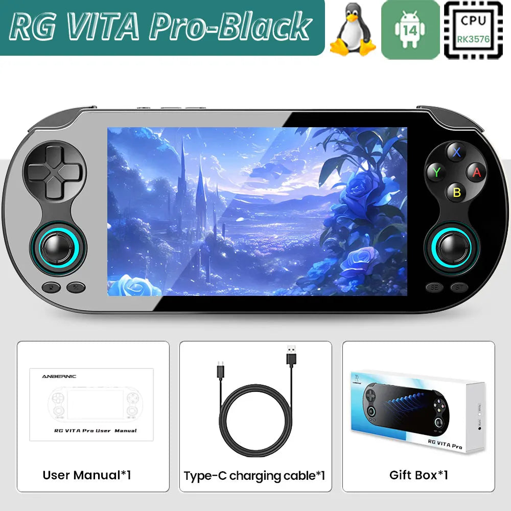 Anbernic RG VITA/RG VITA Pro Handheld Game Console Android Retro Game Player 5000mAh Supports RixelHK Wifi Online Multi-playerix
