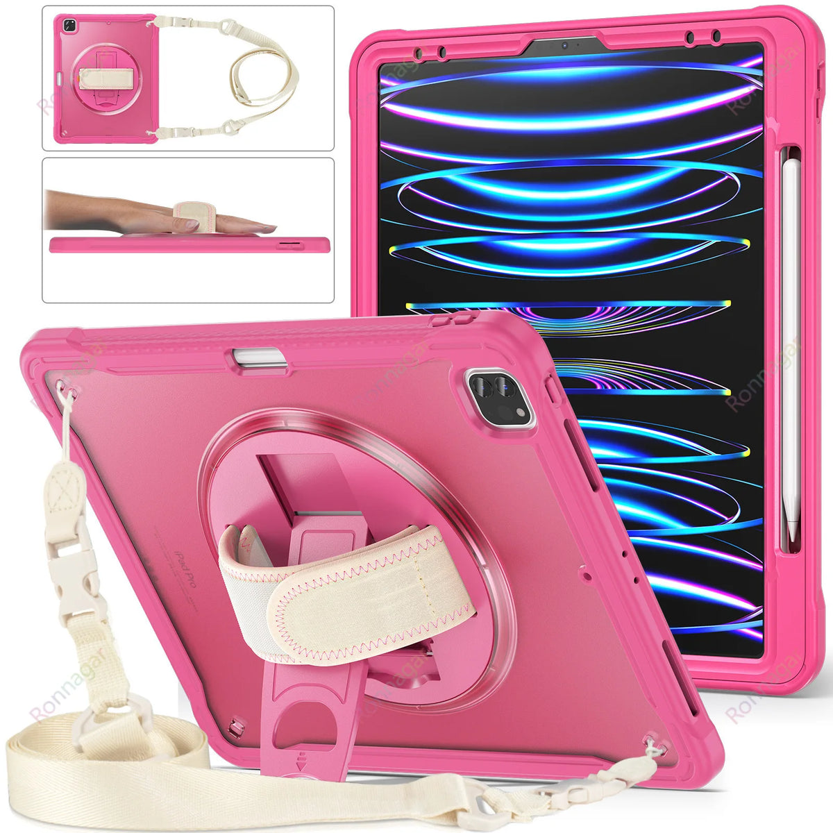 YANFU Heavy Duty Shockproof Rotating Protective Case For iPad