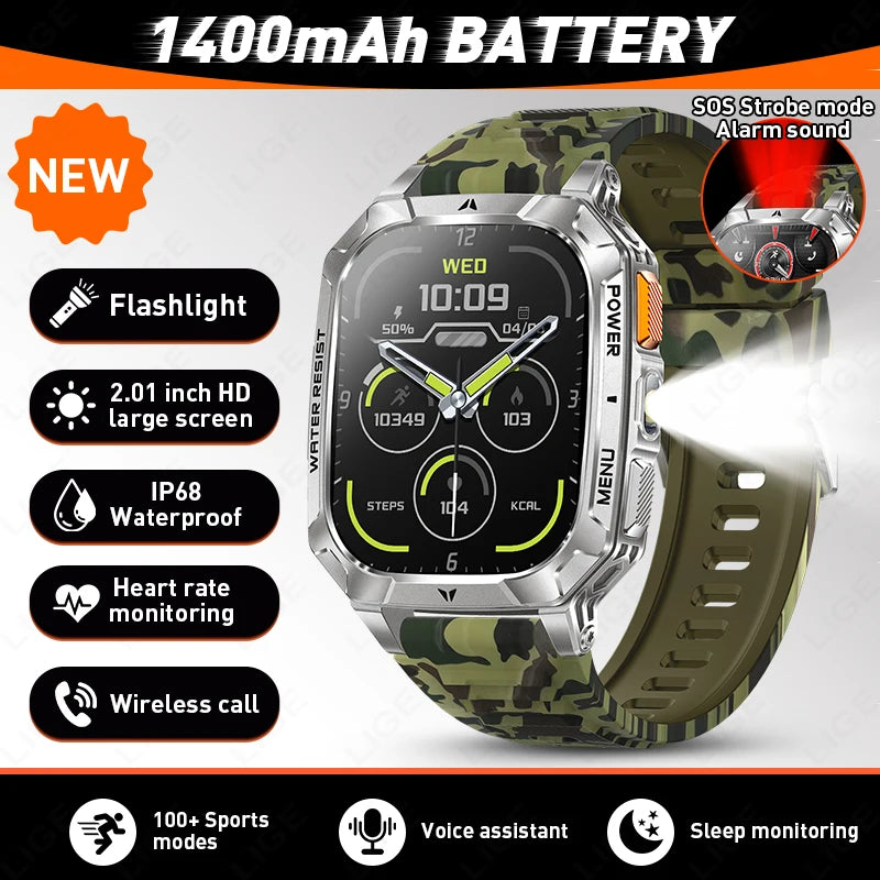 LIGE Men Smartwatch Featuring HD Screen Bluetooth Health And Activity