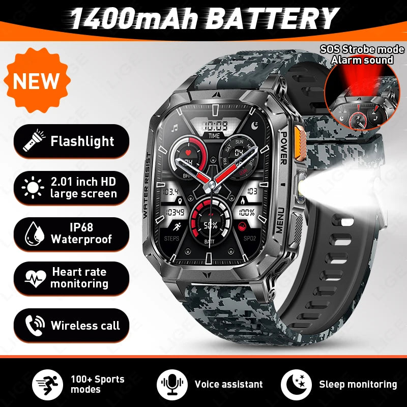 LIGE Men Smartwatch Featuring HD Screen Bluetooth Health And Activity