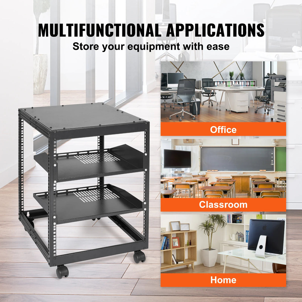 Adjustable Depth Open Frame Server Rack For Data Center Use