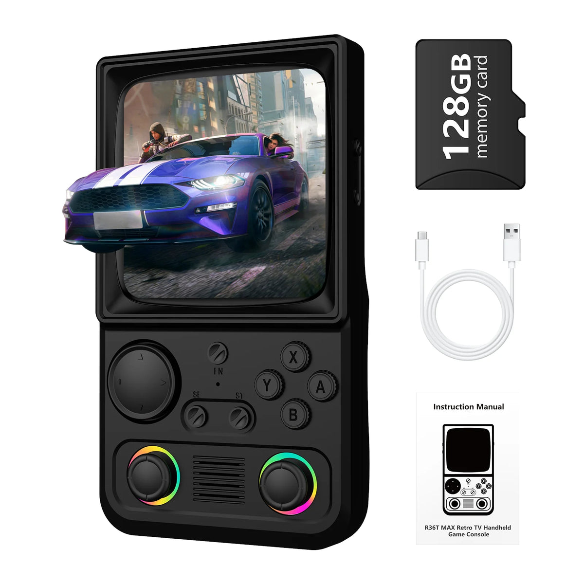 AiSLPC R40 Handheld Game Console EmuEMEC System Supports WiFi 4.0-Inch IPS Screen Portable Video Player Plug and play kids gift