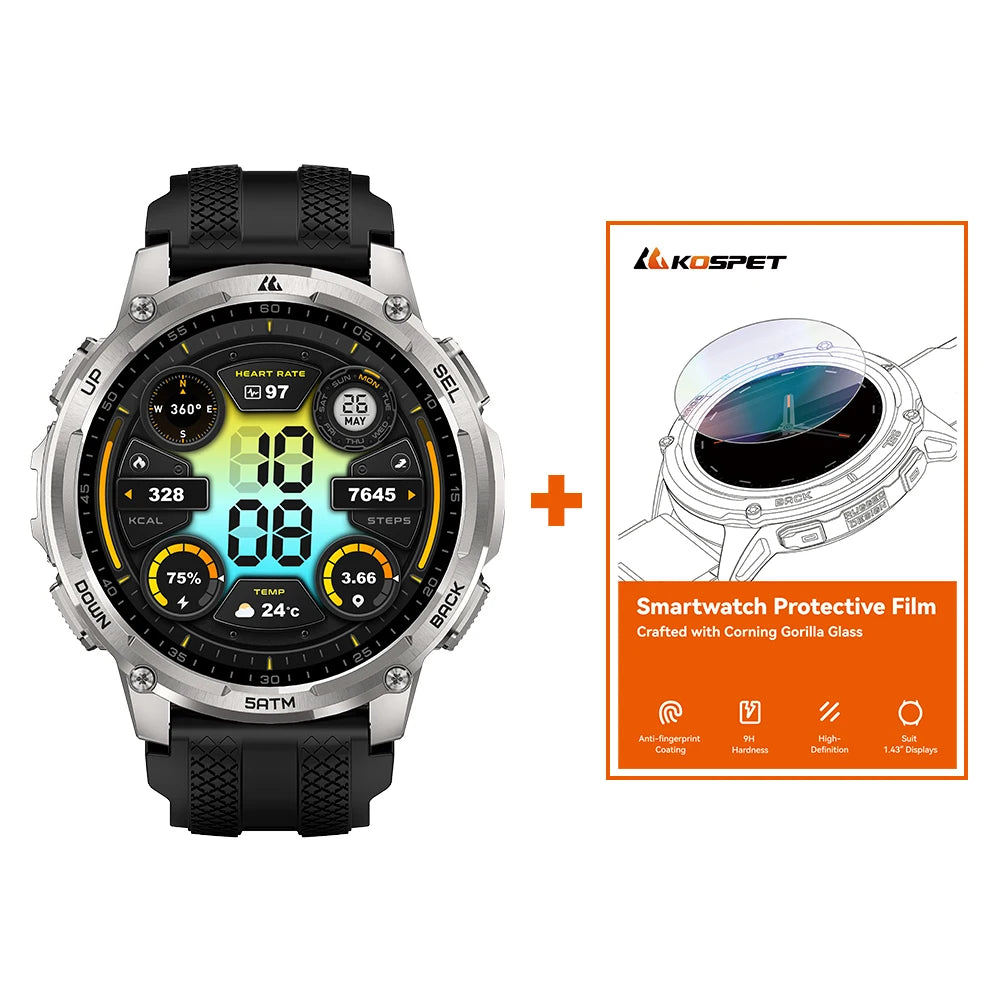 Kospe Tank T4C Outdoor Smartwatch With Dual Band GPS Tracker