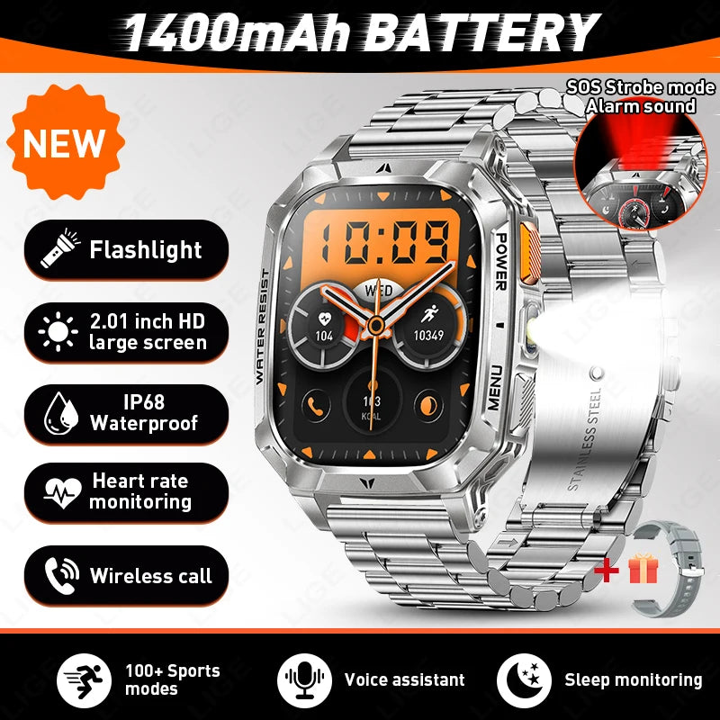 LIGE Men Smartwatch Featuring HD Screen Bluetooth Health And Activity
