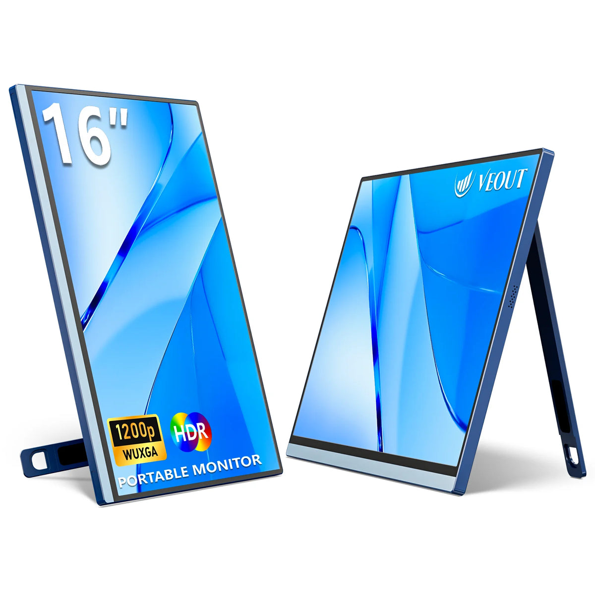 VEOUT Gift 16 60HZ inch Gaming Portable Monitor for Laptop,16:10 1200P Display LCD FHD External Second Computer Screen for Phone